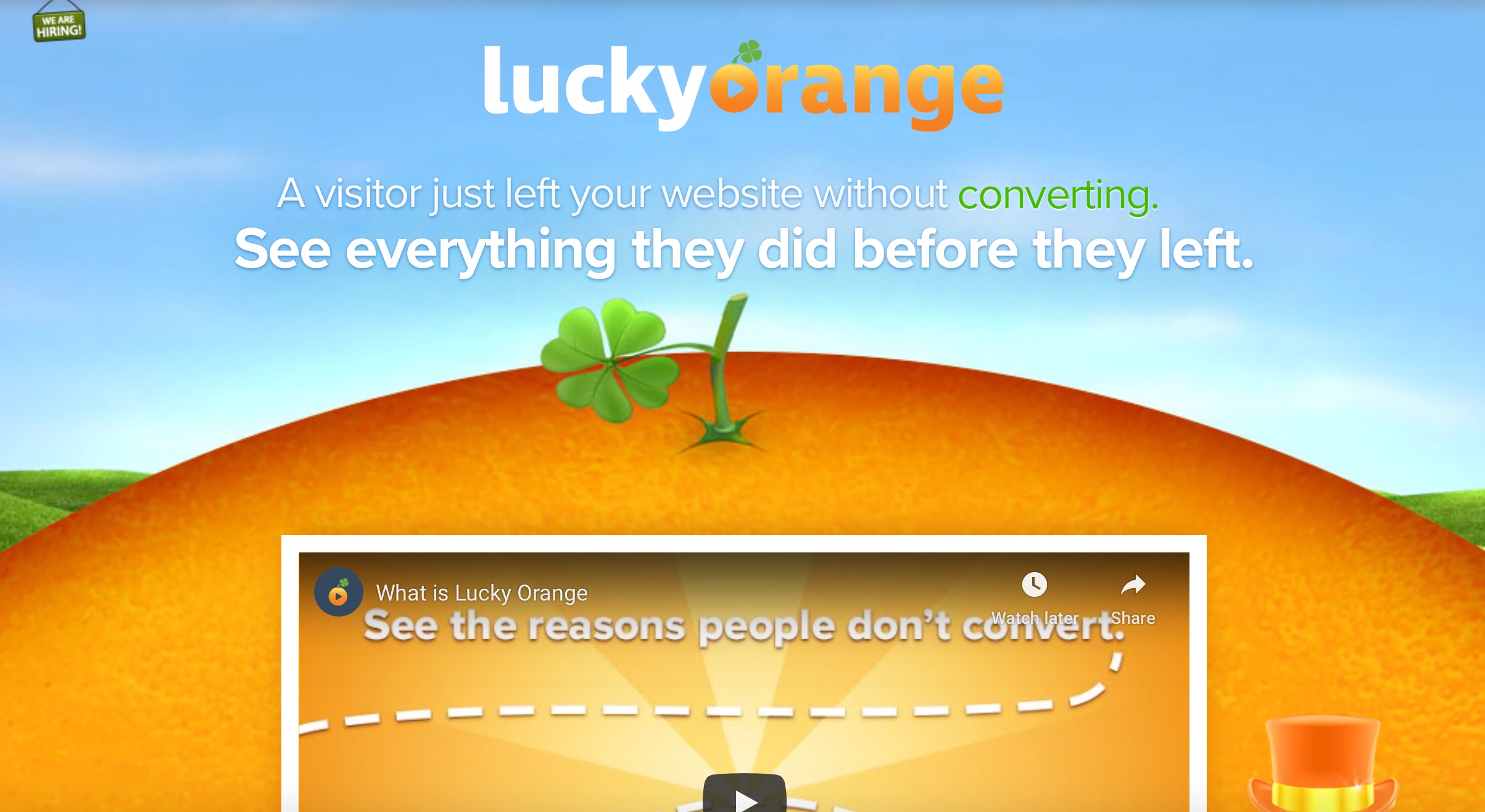 LuckyOrange: A visitor just left your website without converting. See everything they did before they left.