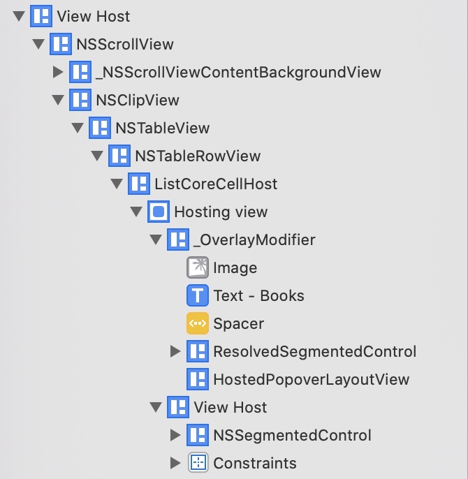 Xcode view hierarchy