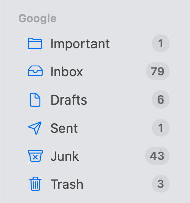 Inline buttons in Mail sidebar