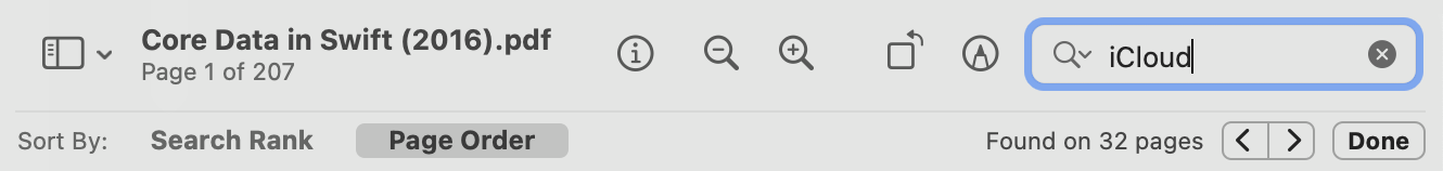 Round rect buttons in Preview search bar