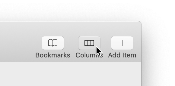 Toolbar buttons with labels below in Catalina