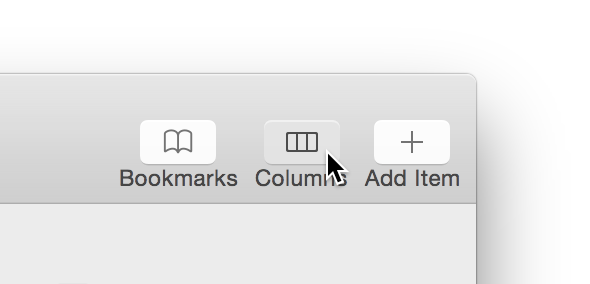Toolbar buttons with labels below in Yosemite